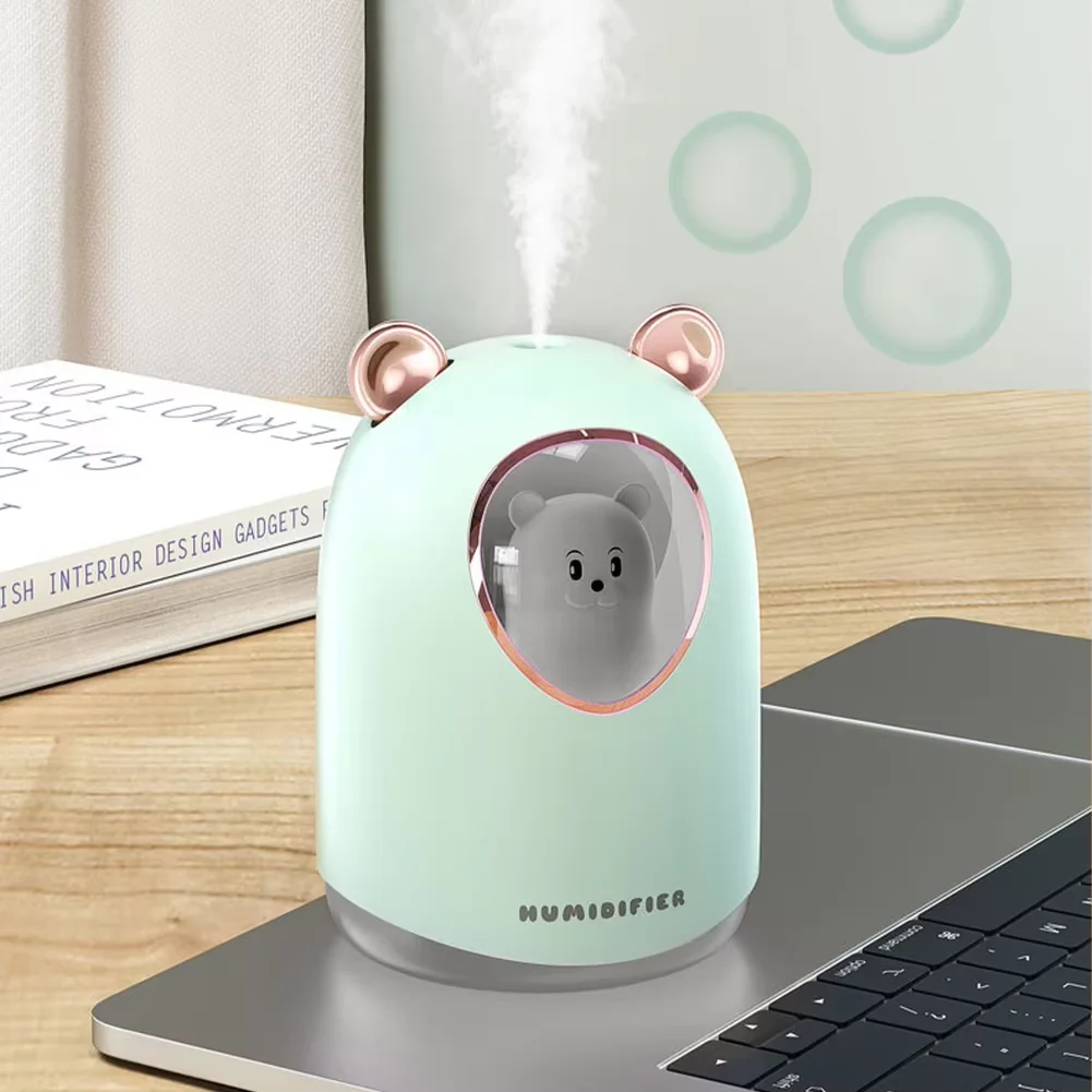 Atmosphere LED Light 300ML Car Air Humidifier Cute Bear USB Air Purifier Essential Oil Aromatherapy Diffuser Humidifier