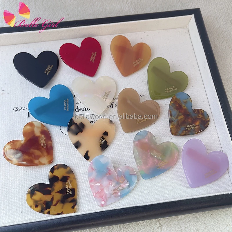 BELLEWORLD New Hot Retro Style France Handmade Heart Metal Hairclip Custom Color Graceful Metal Heart Hair Clip Buckle for Hair