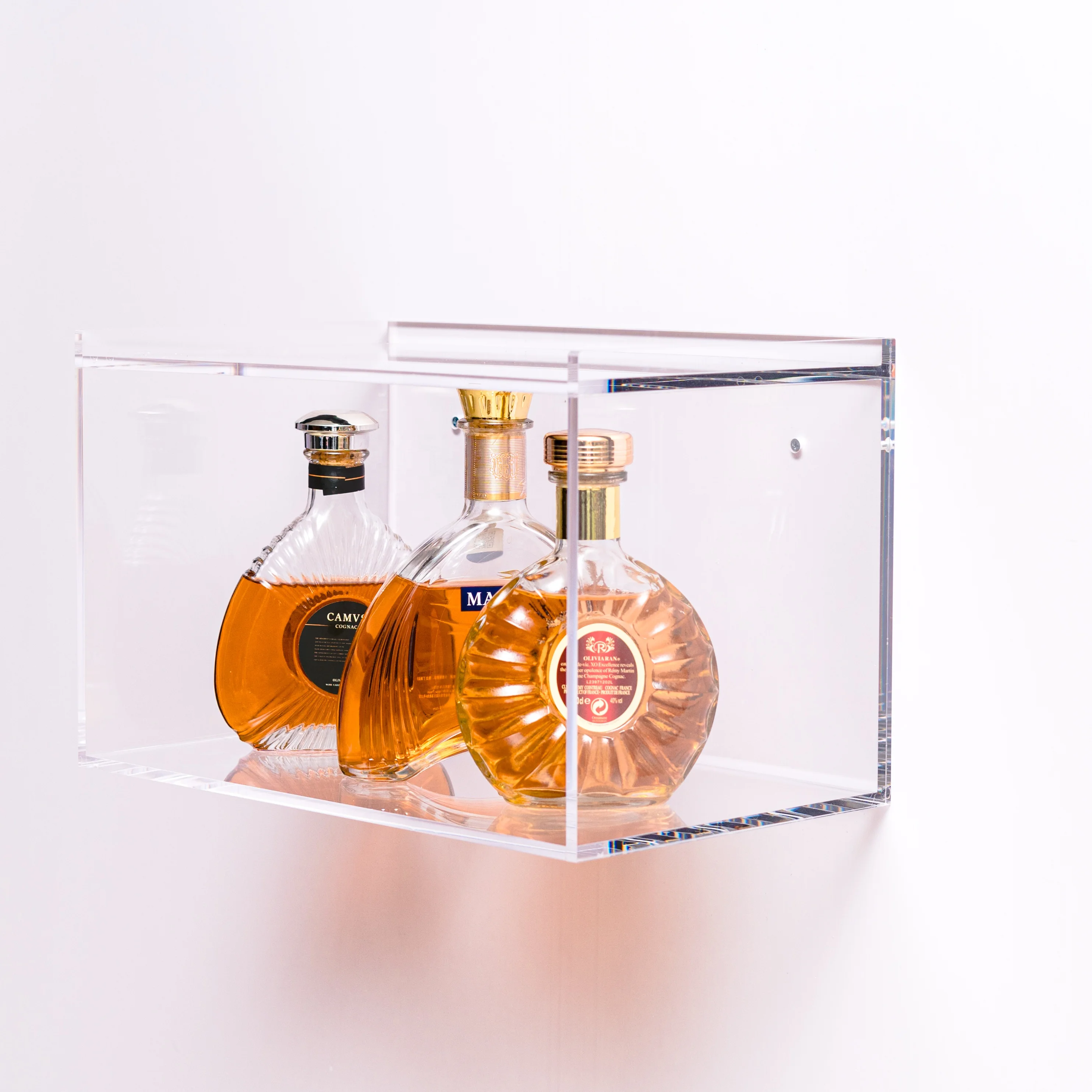 
Acrylic Clear Box Mounted Wine Wall Display Stand Rack 