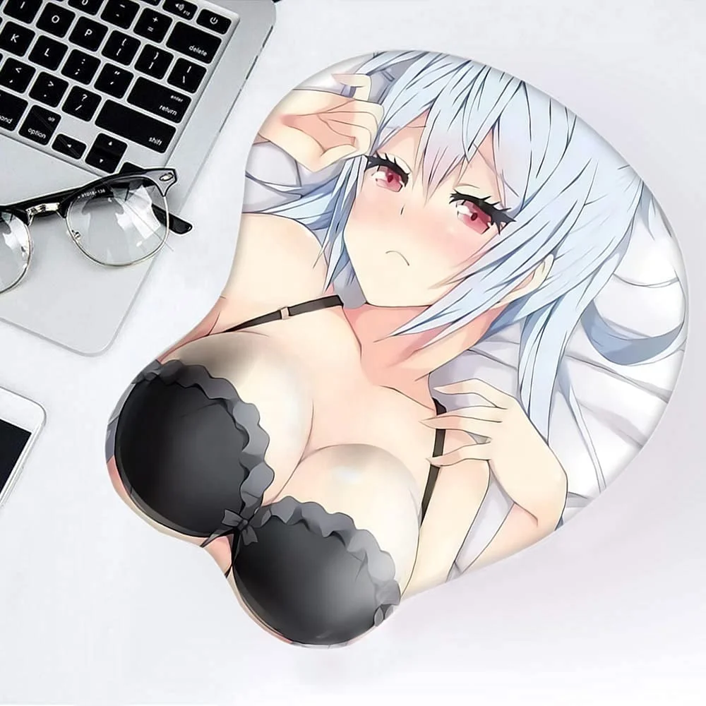 Custom Printed Ergonomic design Gel Anime Cartoon Mousepad Sublimation Anime 3D Soft Breast Ass Mouse Pad With Gel Wrist Support