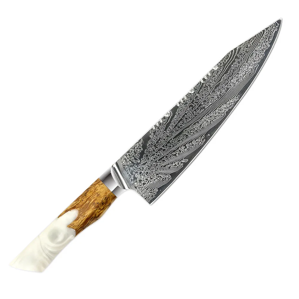 New arrival 8 inch damascus steel Japanese knives kitchen chef knife with resin handle