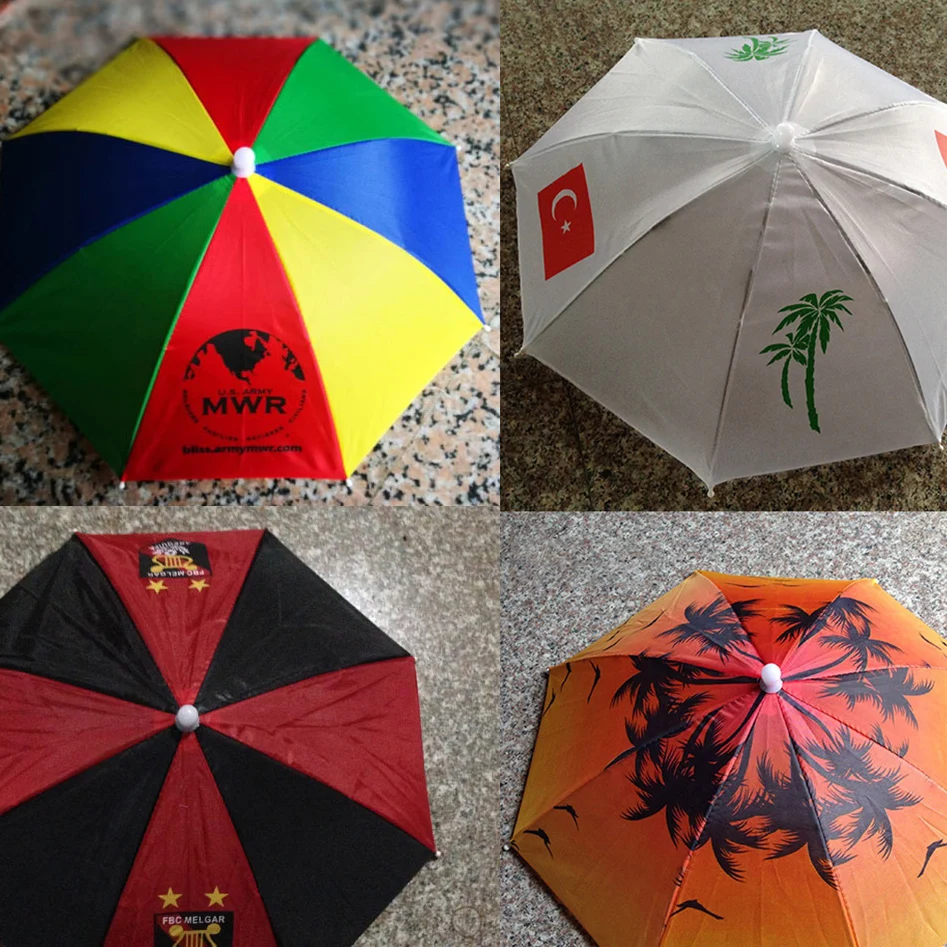 DD1900  Fishing Golf Gardening Sunshade Head Cap for Adults and Kids Outdoor Headwear Hands Free Umbrella Cap Umbrella Hat