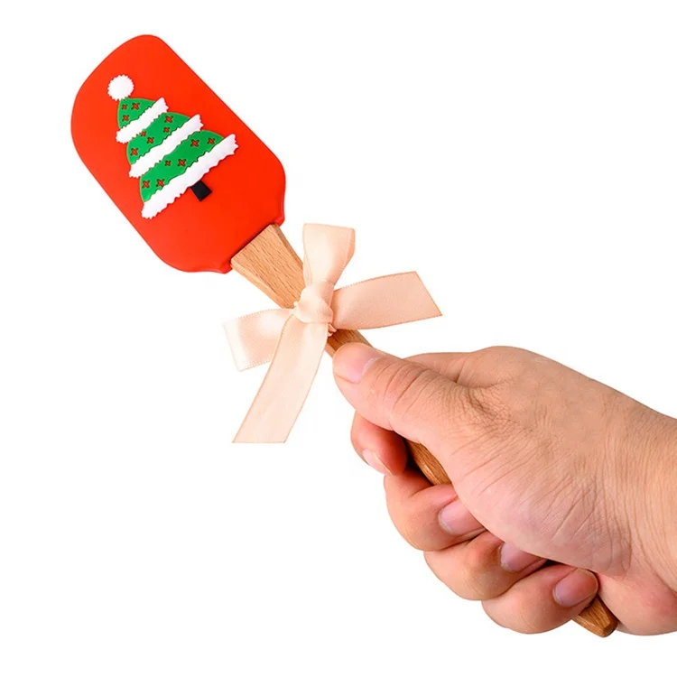 Продажа по оптовым ценам; Принт на Рождество с принтом скребок для выпечки силиконовые инструменты для приготовления салатов шпатель
