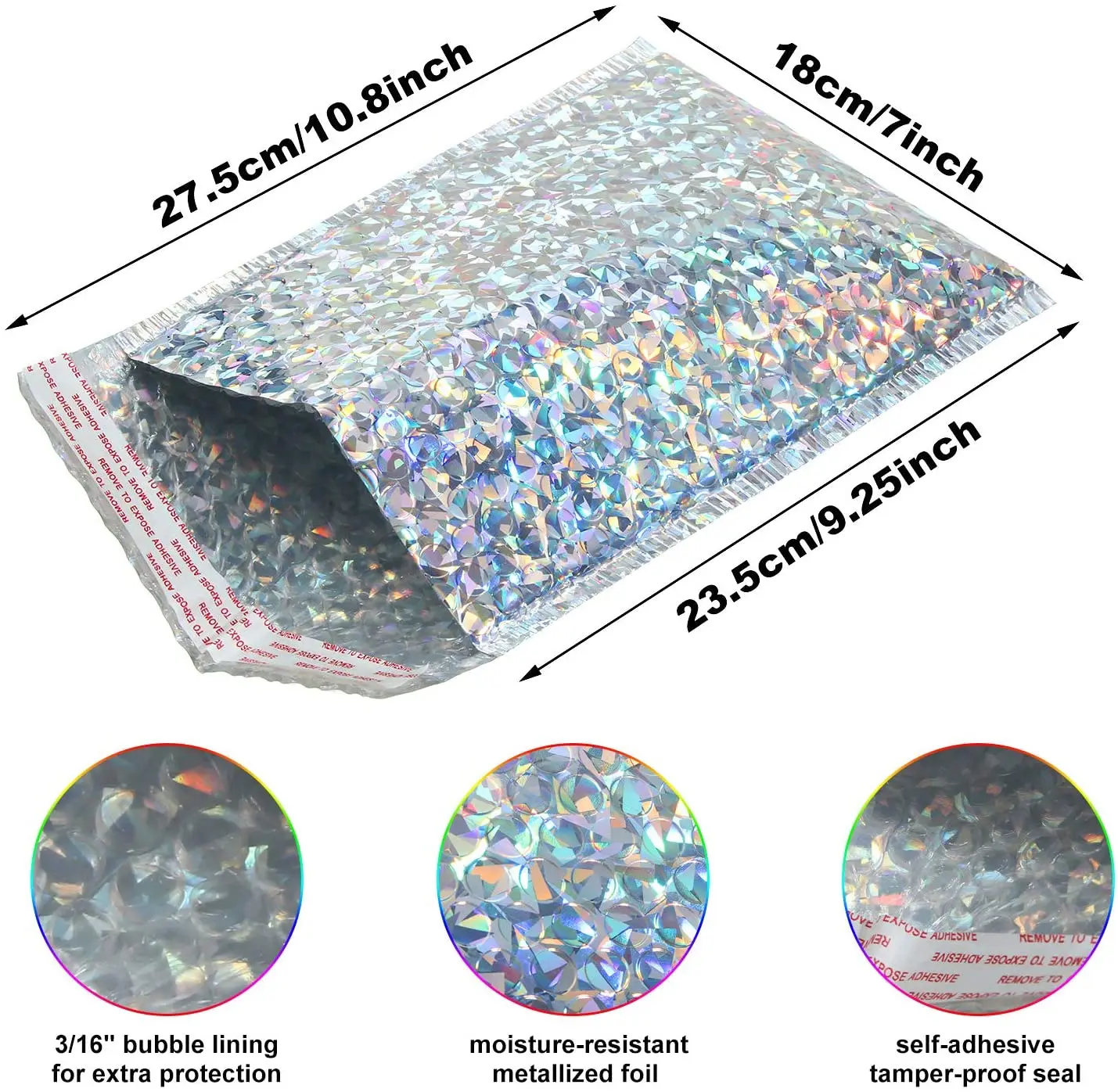 Cheap Custom Logo Big Mailing Packaging Mailer Poly Holographic Bubble Envelope With Logo