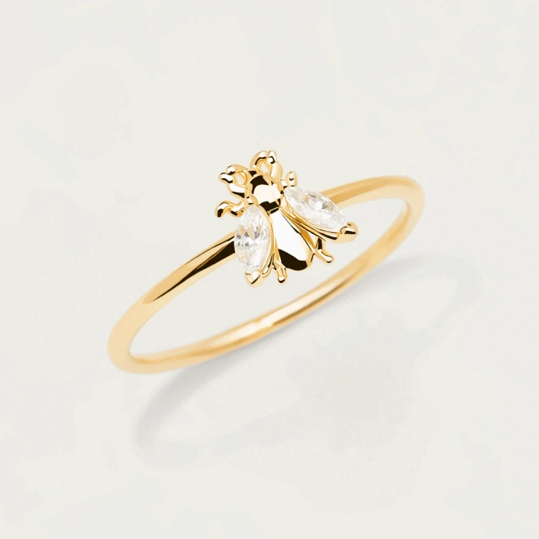 Custom Trendy Jewellery  Dainty Druzy Stones Animal Gold Plated Ring 925 Sterling Silver Gemstone Rings For Women