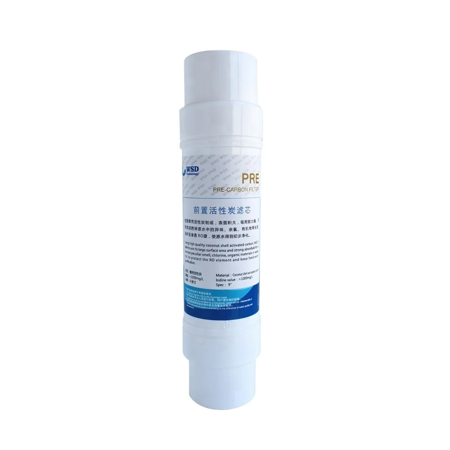 9inch PRE activated carbon filter water filter with quick connector filter