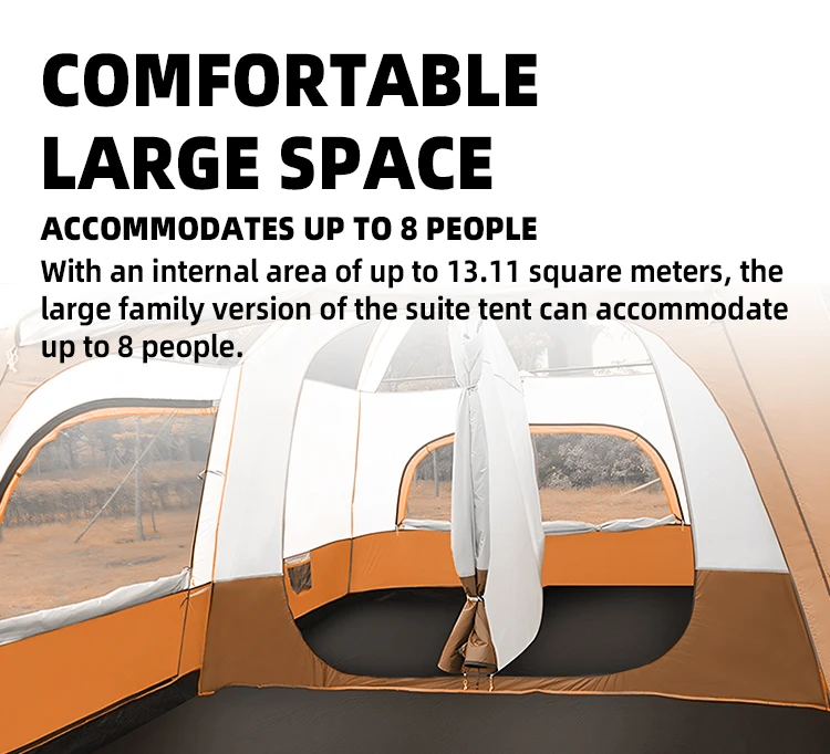 2024 Big Event Tent Camping Tents 12 Persons Waterproof Outdoor Family And Tent 2 Bedroom For Family Party
