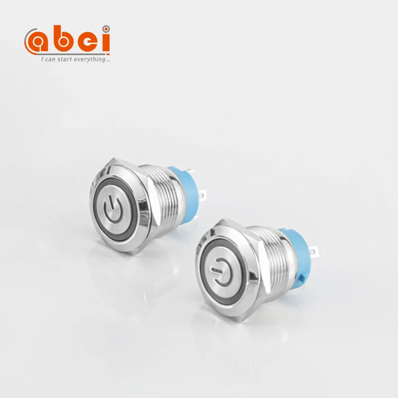 ABEI 19mm 5A led power light 12V Waterproof lock momentary metal electric push button switch on-off switches for car/Boat