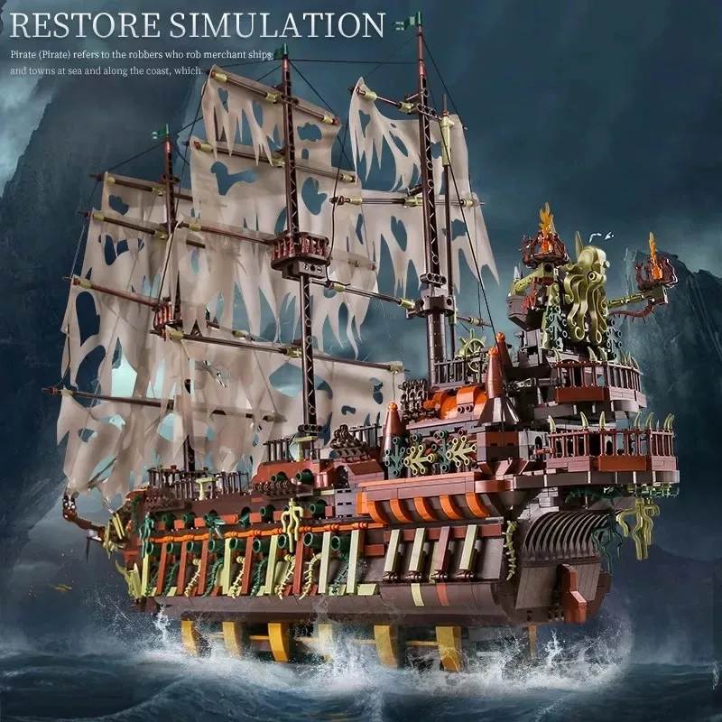 Mould King 13138 Dutchman Sailboat Toy Build Block Model 3653pcs Assembly Building Block Toy Set For Boys