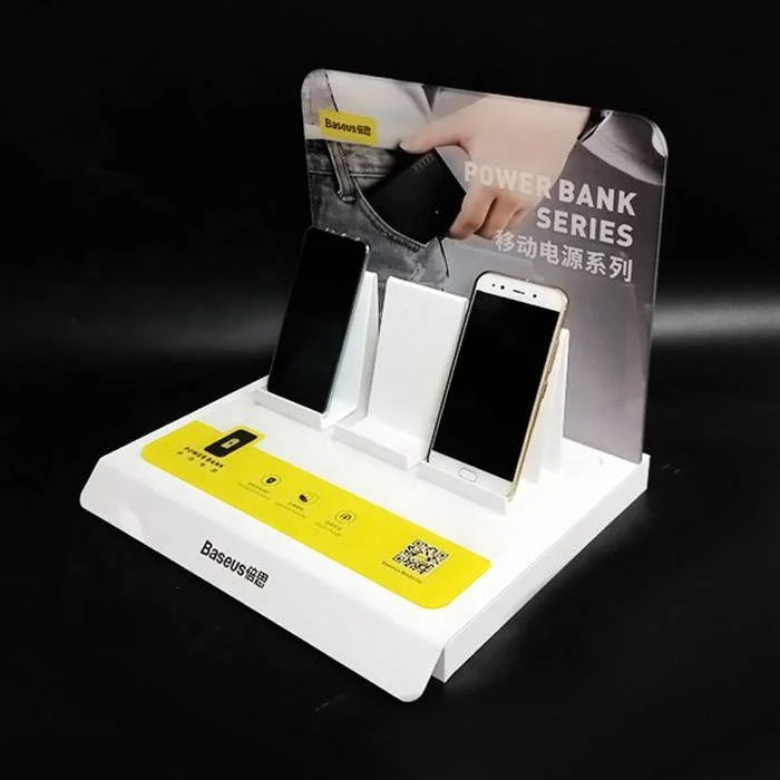 Phone Store L shape Design Desktop Display Stand Cell Mobile Phone Display Counter Stand