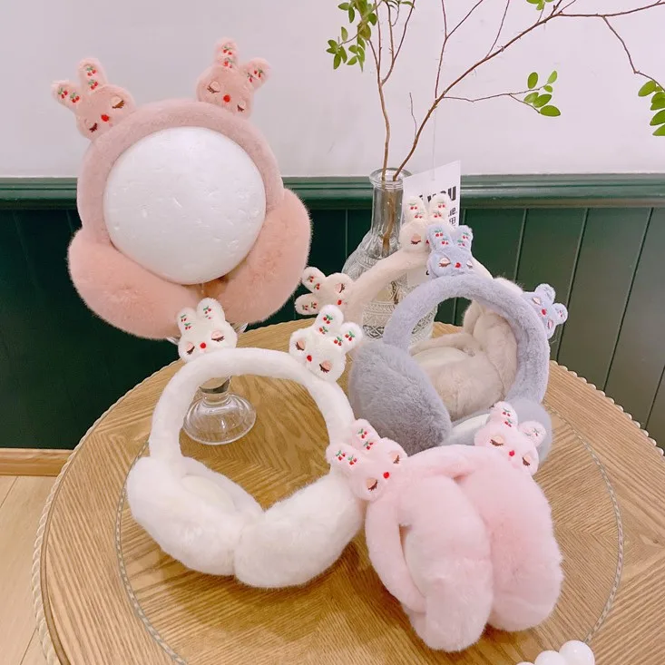 Designer Wholesale Hot Sale Cute Shape Solid Color Soft Fur Earmuffs For Kids