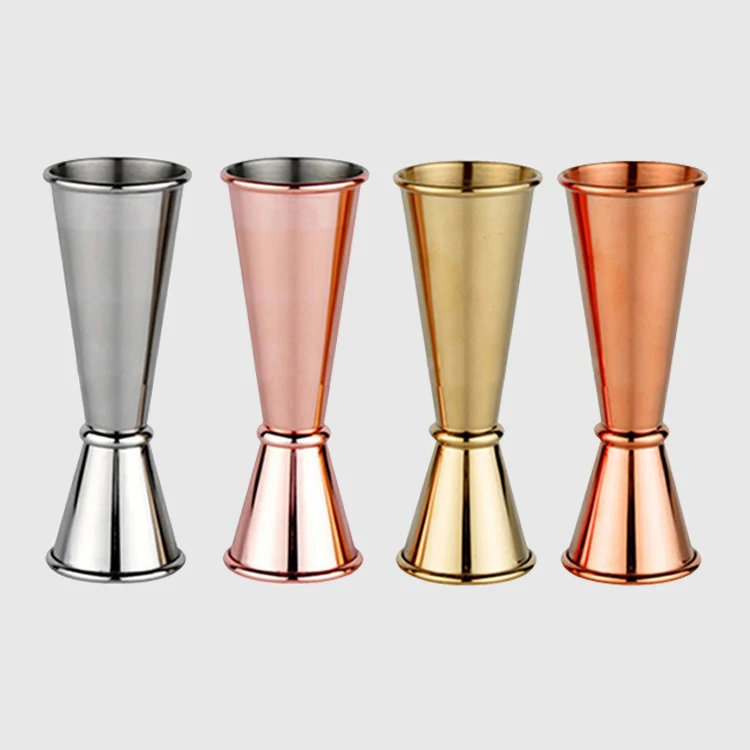 Custom logo Double Cocktail Jigger Cocktail Measuring Cup 2oz 1oz Stainless Steel Jigger for Bartending with Measurements Inside