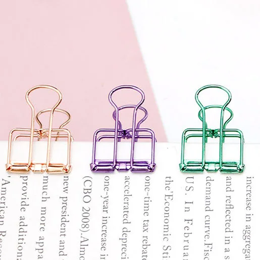 Factory Direct Sale Hollow Clips Bulldog Rose Gold Hollowed Out Design Paper Binder Clip