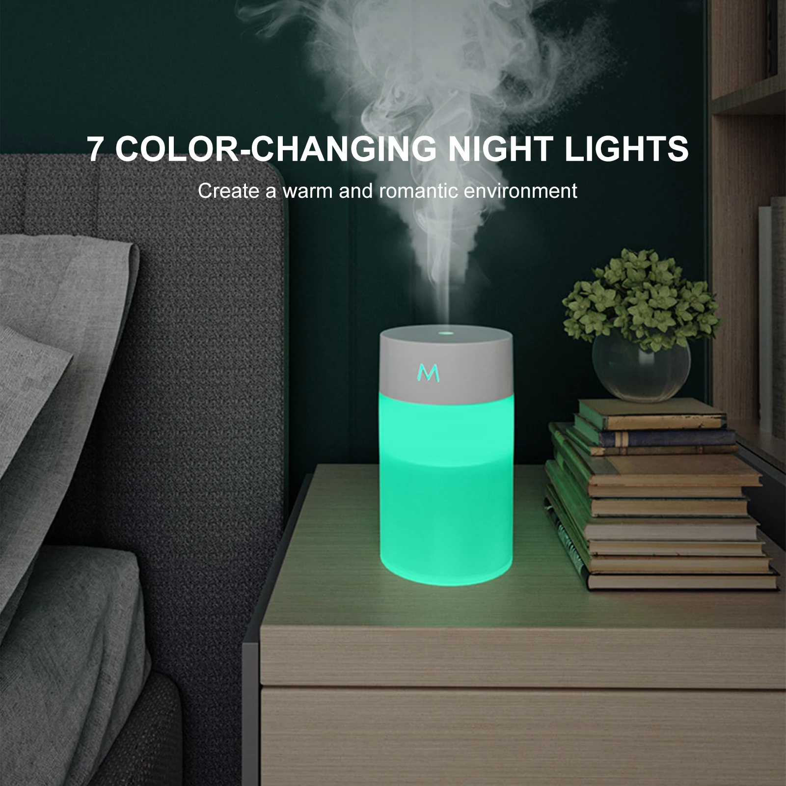 Air Humidifier USB Ultrasonic 260ML LED Lamp Mini Aromatherapy Diffuser Car Purifier Aroma Mist Maker With Romantic Light
