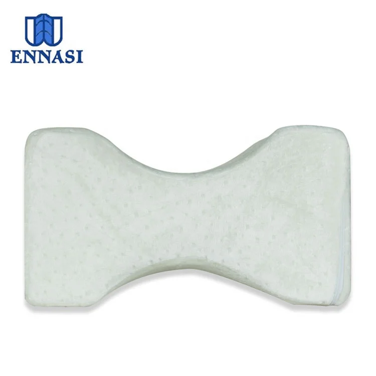 Ventilated Cool Bamboo Velvet Cover Memory Foam Orthopedic Knee Pillow Contour Leg Pillow for Side Sleeper, Pregnancy