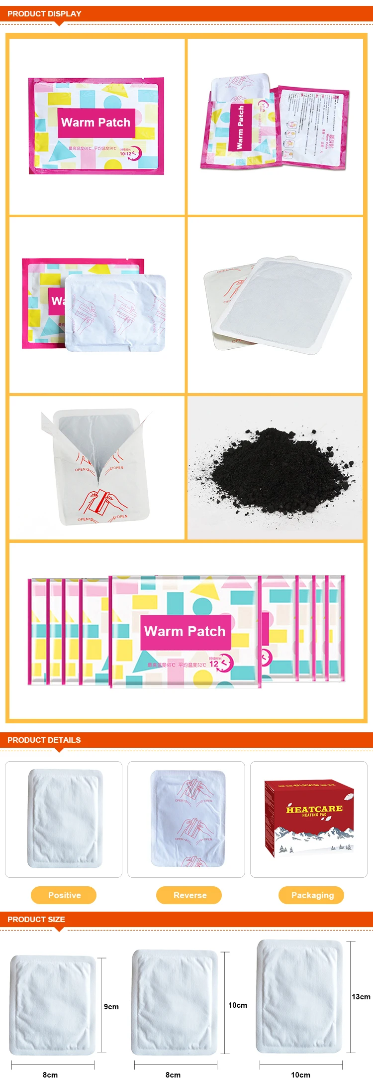 Instantly Heated Adhesive Self Heating Hand Warmer Pad disposable hand warmers warm your hand in winter