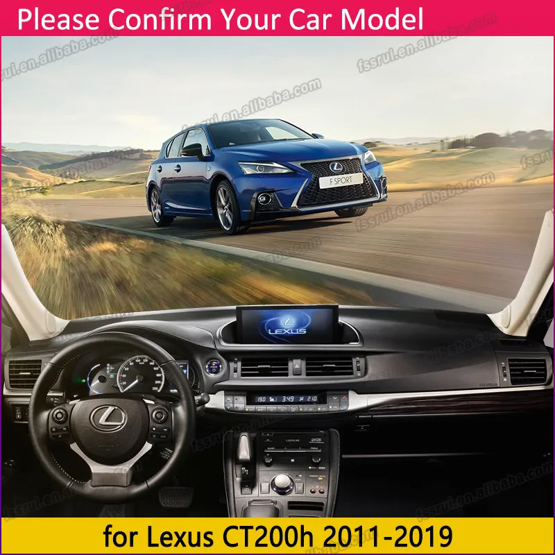 Car Dashboard Mat for Lexus CT200h 2011-2019 CT 200 200h F Sport Dash Board Cover Mats Sunshade Anti-slip Pad Carpet Protect