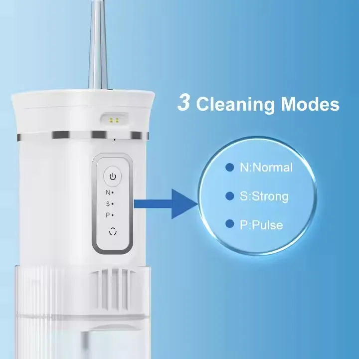 Newly Designed Household Oral Hygiene Cleaning Whitening Blue Light Water Flosser With Mirror