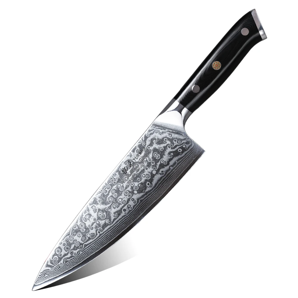 Factory Direct Sales Professional 8 Inch Damascus Chef Knife with G10 Handle