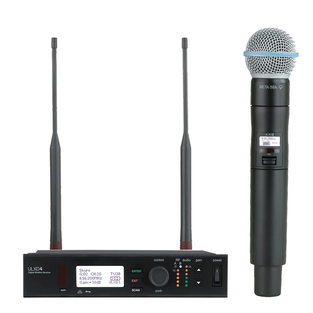 ULXD4 BETA58A BETA87A KSM9 uhf беспроводной караоке микрофон Профессиональные Металлические беспроводные
