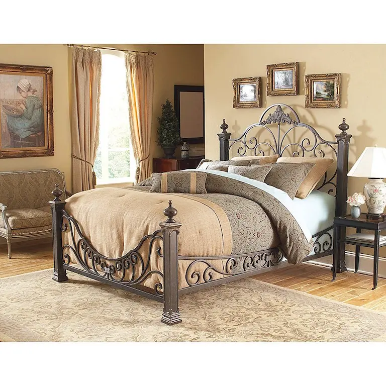 Mixed Color Custom latest design wrought iron double bed