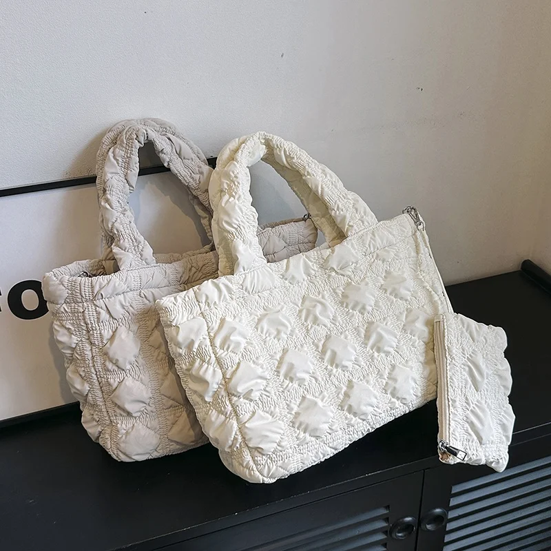 WB117 2024 new arrive Wholesale Bubble Fold Pink Gradient Cloud Shoulder Crossbody Bag Dumpling Underarm Bag Cosmetic Bags For