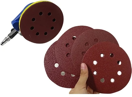 Grit 40#~1000# 5 inch 125 MM 8 holes garnet sand paper for automotive and factory