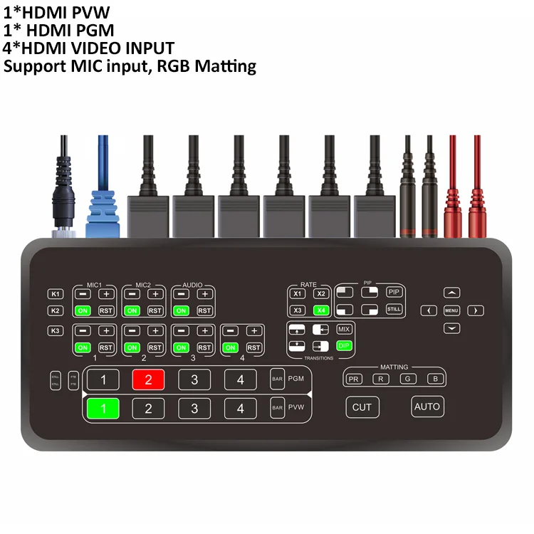 Решение для переключения видео LYC vmix sdi видеопереключатель трансляции в реальном времени трансляция atem Full Hd 1080p микшер-переключатель