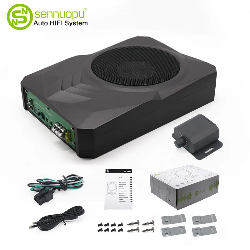 Sennuopu Car Audio Active sub woofer Car Stereo 8 inch Subwoofer Under Seat for Built in Amplifier