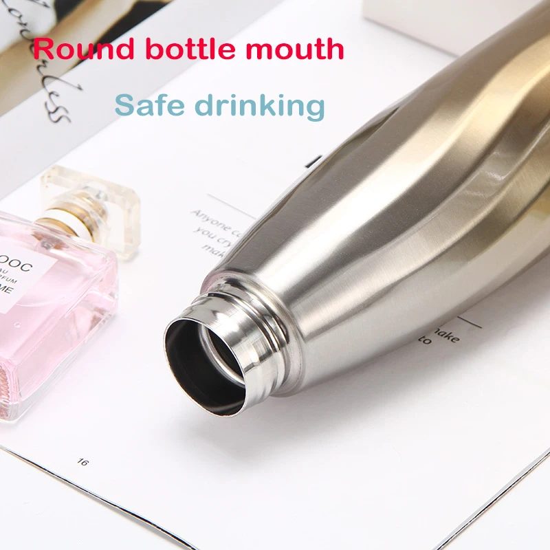 500ml double wall stainless steel unique water bottle keep warm cold bowling ball shape