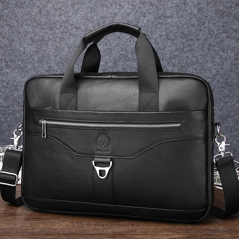 SCHLATUM Wholesale Custom Luxury Lawyers Business Computers Bag Men genuine Leather Laptop Bags Briefcases