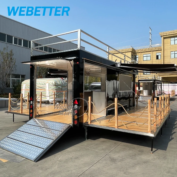 WEBETTER Customized 2 Story Mobile Snack Bar Truck Double Decker Food Trailers Fully Equipped US Standards