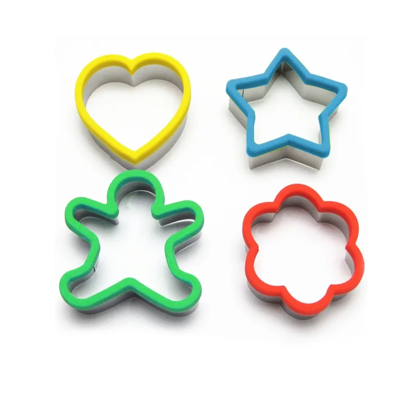 Форма для выпечки печенья в форме рождественской звезды из 4 предметов с силиконовой крышкой из нержавеющей стали, набор для выпечки печенья на заказ