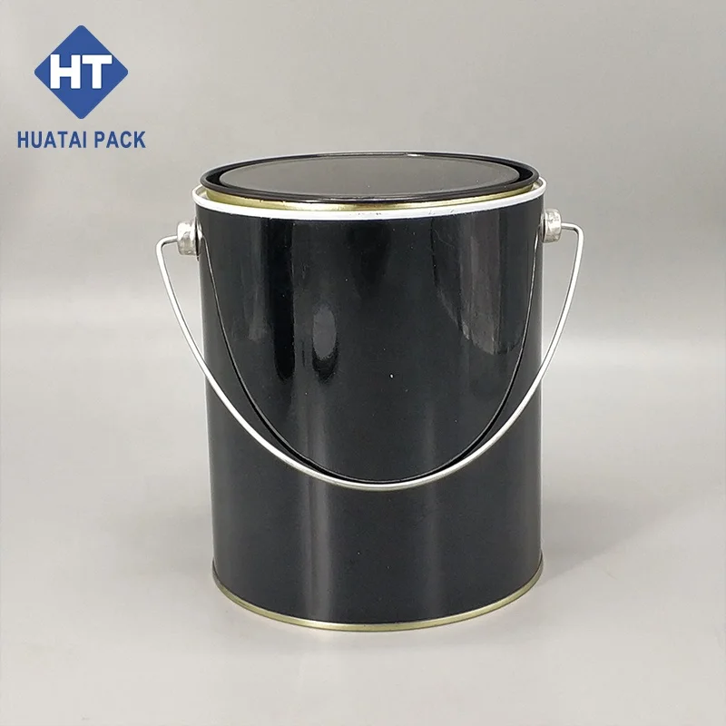 4 liter round metal tins empty paint can with printing