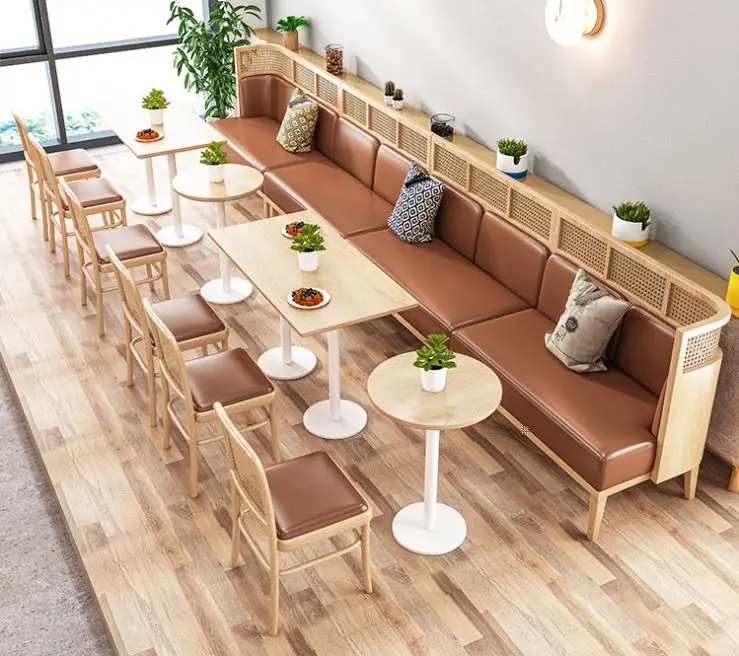 Homestay hotel apartment Юго-Восточная азиатская однотонная деревянная ротанговая стул тематическая Западная ресторанная будка диван Обеденная Мебель