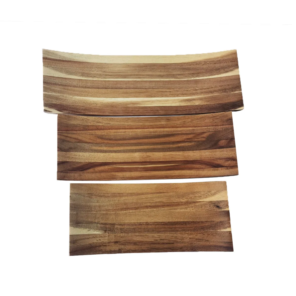 Wooden Japanese Style Sushi Tray Set Of 3 Rectangle Serving Plates For Dinner Parties Meat Sushi Dessert