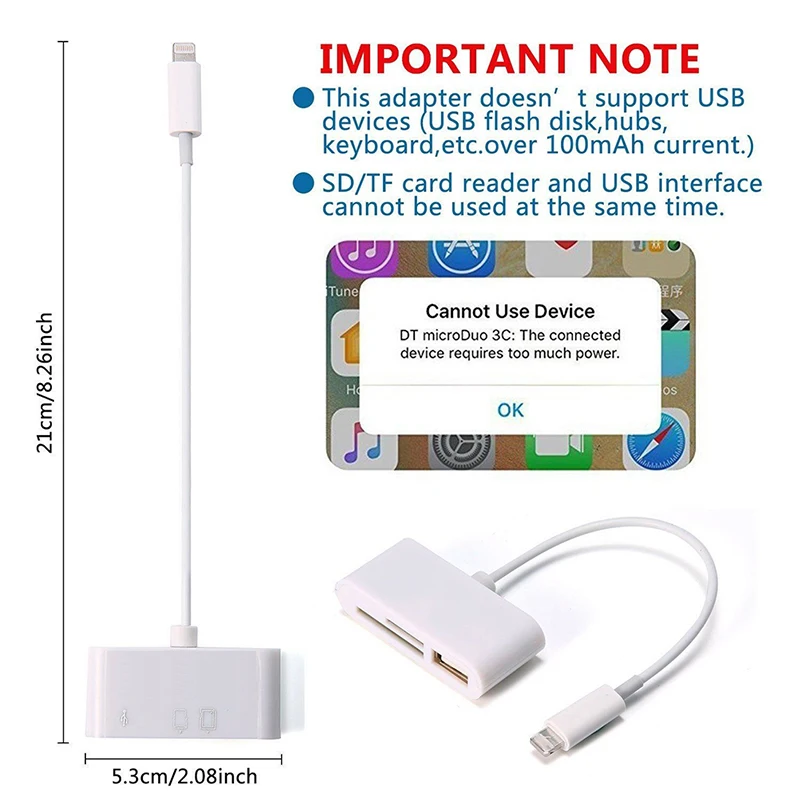 3 in 1 Card Reader for Tablet iPad 4 Mini IOS 11 Micro SD SD MMC TF Card Reader USB OTG Cable Adapter Camera Connection