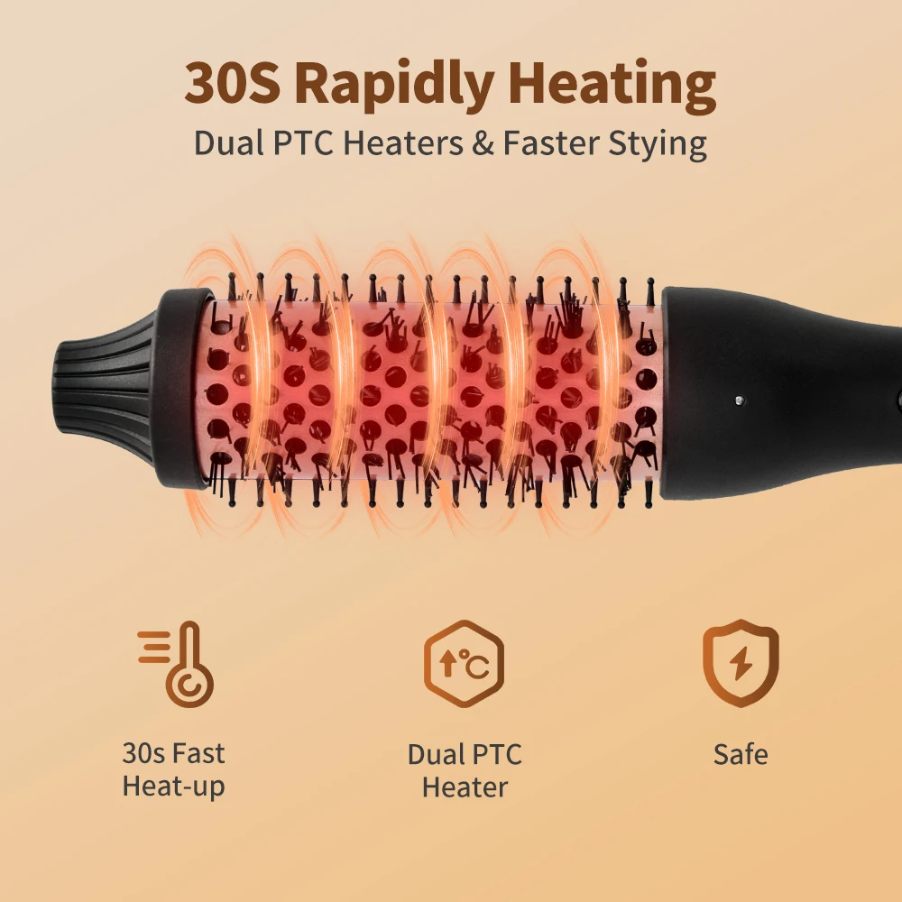 Professional 1000W Portable One-Step Hair Dryer And Styler Portable Blow Dry Styling Hot Air Brush Mini LED Hair Dryer Brush