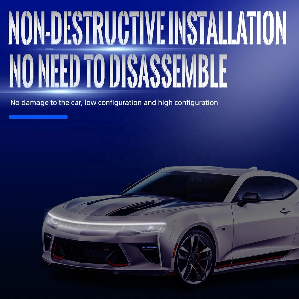 RUTENSE New Universal 1.5/1.8M Start-scan led Car Hood Light Flexible Daytime Running Lights Strip Deacorative Lamp DRL  light