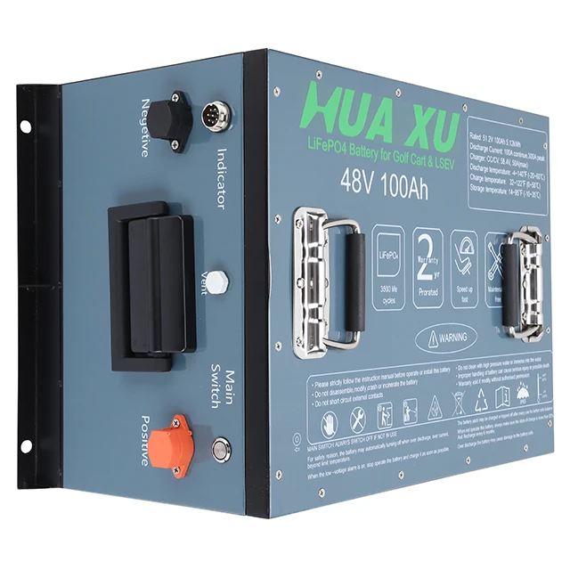Huaxu 48v lithium ion battery pack for golf cart golf cart battery charger lithium iron phosphate 48v 100ah solar battery
