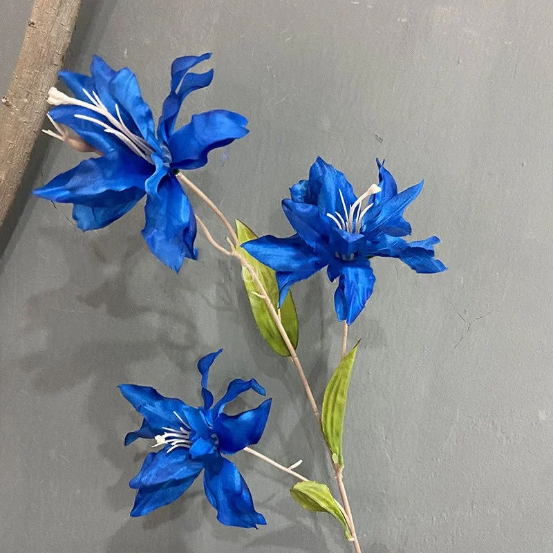 A-823 Artificial Royal Blue Rose Flowers Silk Flower Roses Navy Blue Centerpieces Royal Blue Flower