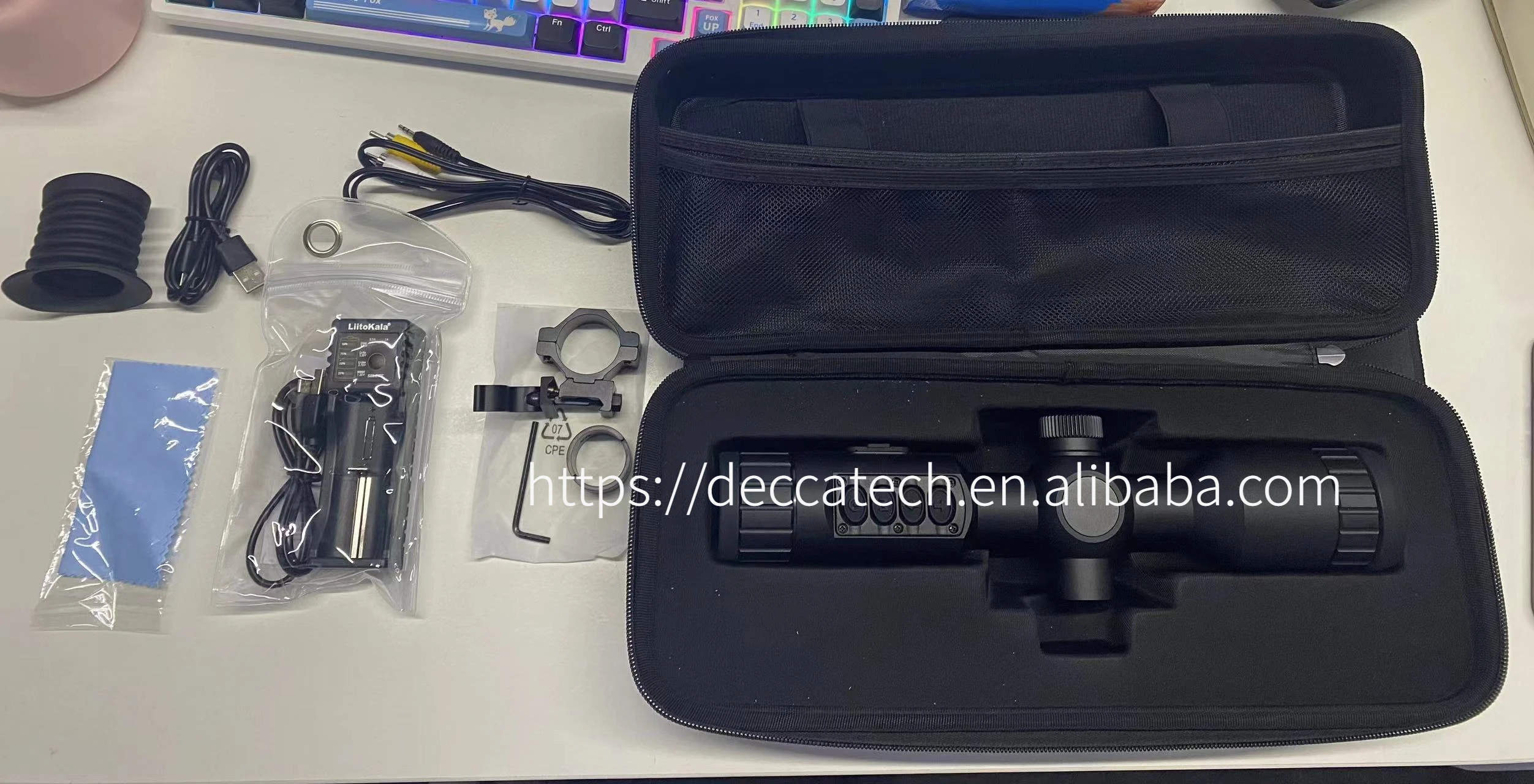 Decca Smart Thermal Hunting Scope w/New gen Sensor, Video Record, Wi-Fi, 18hrs+ Battery Night Vision Device