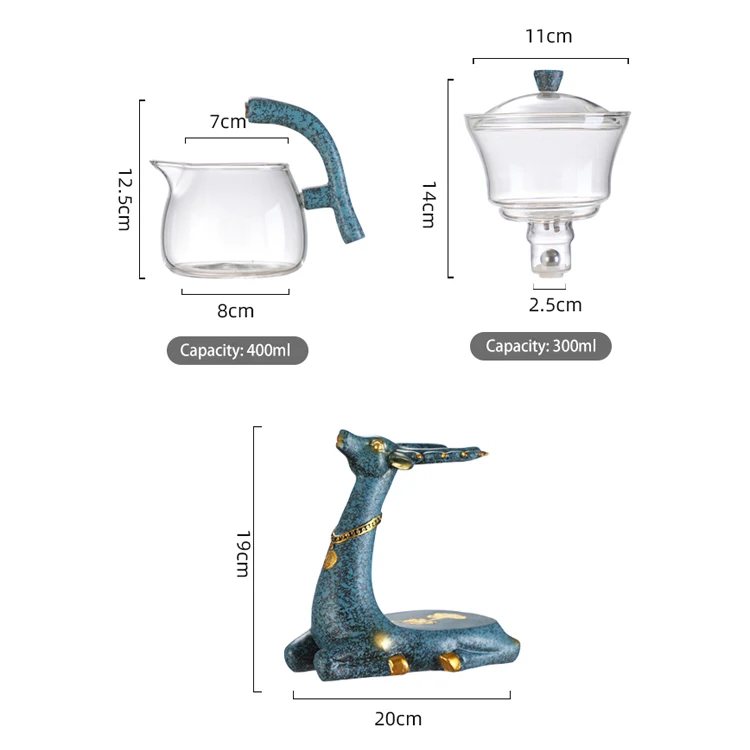 Glass Automatic Lazy Tea Set Magnetic Heat-Resistant semi-automatic glass teapot set