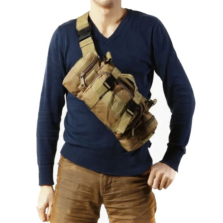 AYPPRO Single Shoulder Tactical Waist Pack Outdoor Camouflage Canvas Camera Bag Waterproof for Running Gym Travel