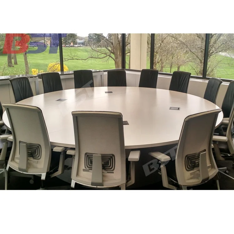 Luxury Style Modern Round Negotiation Office Meeting Room Table Use 8-12 Person Conference Table Desk For Office