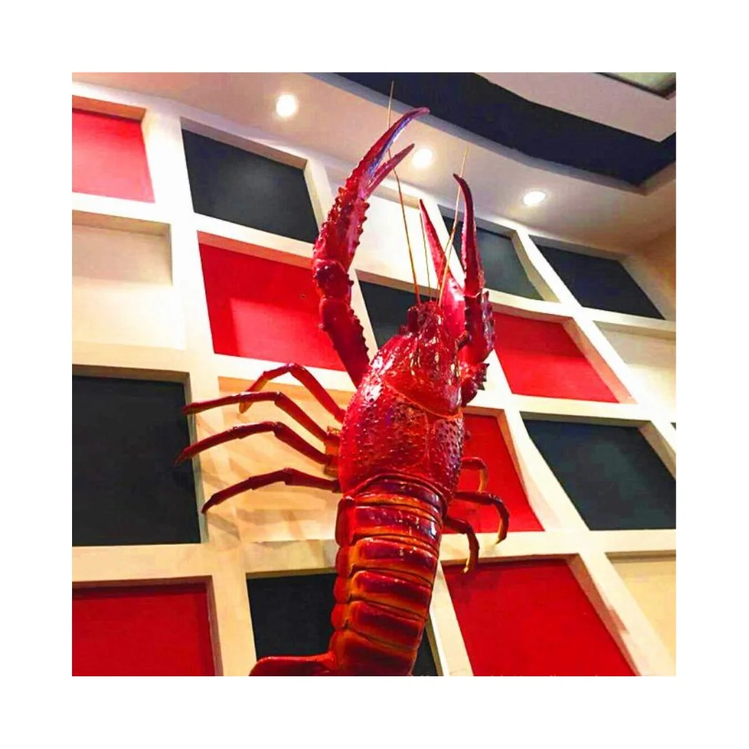Seafood Market Decor Light Fiberglass Crab Sculpture Lobster statue Advertising sculpture