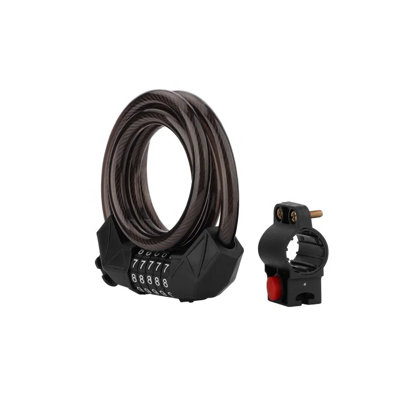 Electric Scooter Bicycle Lock Outdoor Anti-theft Lock 5-digit Code Thickened Steel Cable Lock