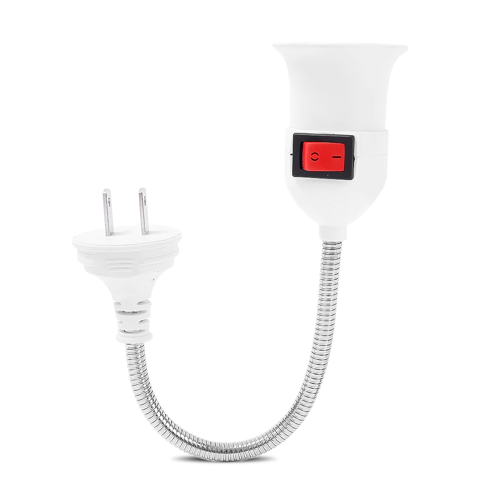 New E27 Eu us Plug Flexible Extend Extension Led Light Bulb Lamp Base Holder Screw Socket Adapter Converter