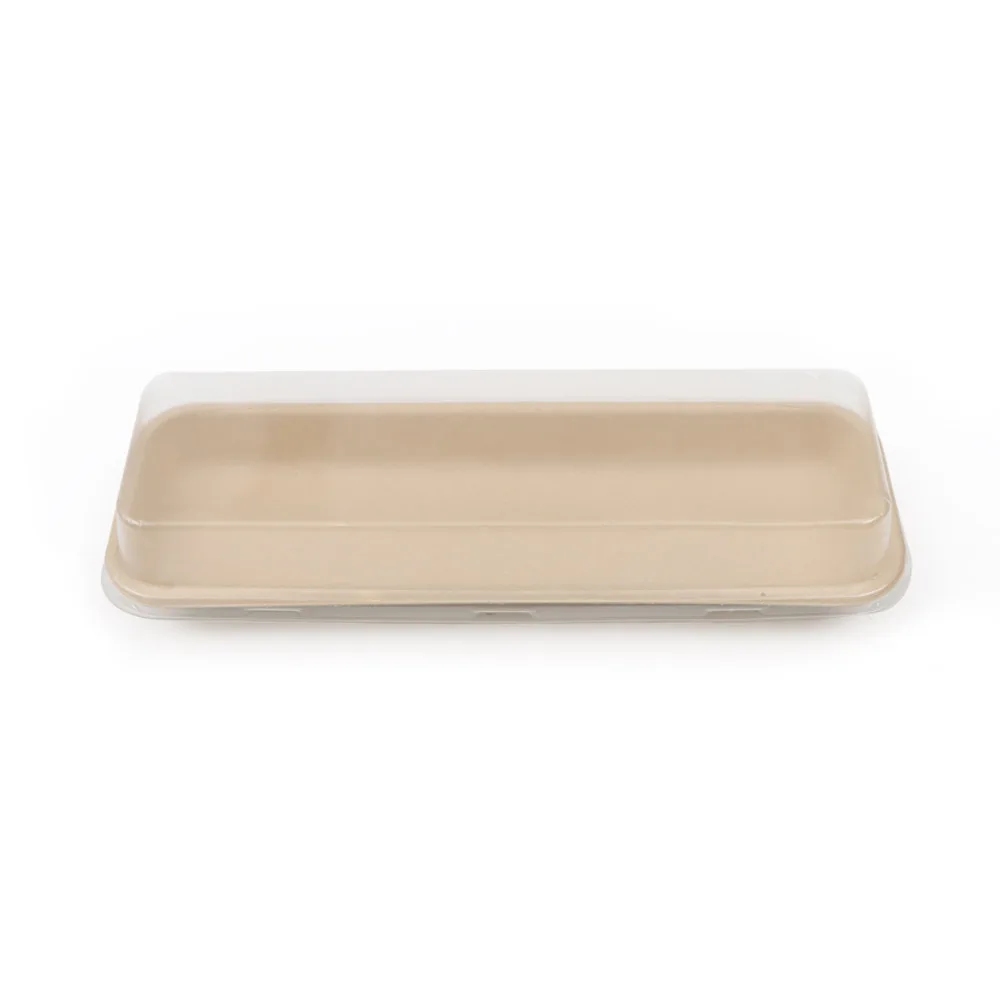 Sandwich Platter Trays with Lids Wholesale Eco-Friendly Disposable Biodegradable Bamboo Rectangle Sushi Takeaway Tableware