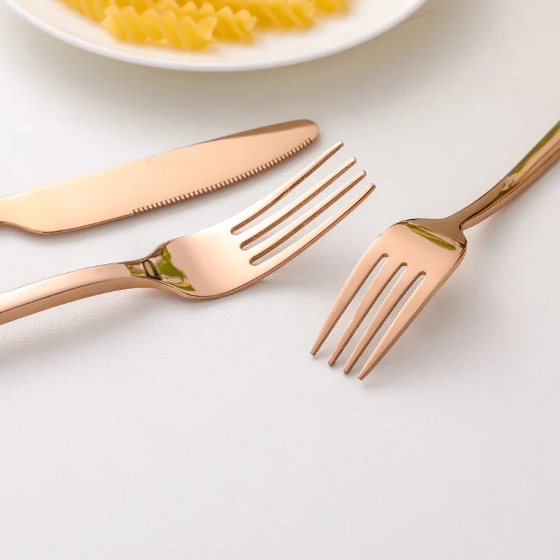 Gold Cutlery Flatware Set Matte/Mirror Food Grade Stainless Steel Spoon Fork Knife Restaurant Wedding